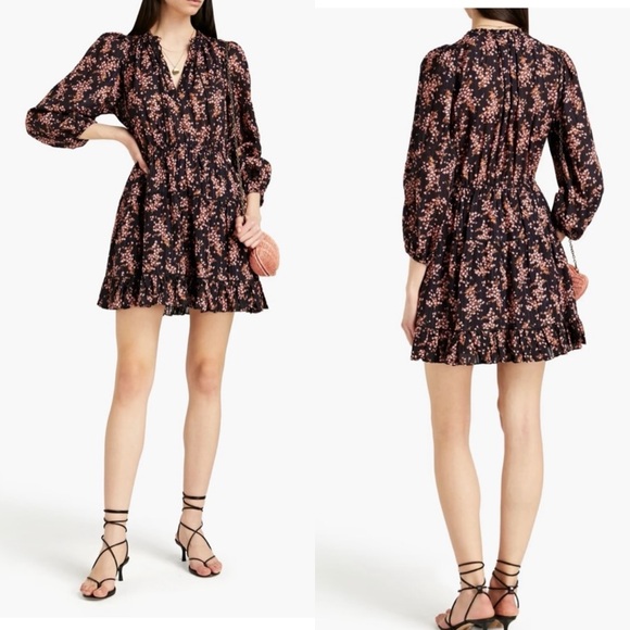 Ulla Johnson Briene Gathered Floral Print Dress Size 2 - Picture 1 of 6